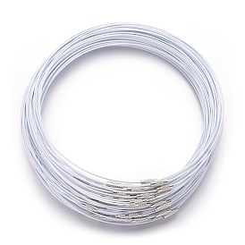 Steel Wire Necklace Cord, with Brass Screw Clasps, 444.5x1mm