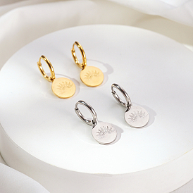 Простые плоские круглые серьги-кольца из нержавеющей стали