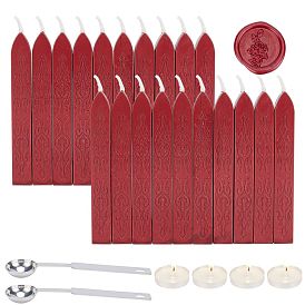 CRASPIRE DIY Scrapbook Kits, Including Candle, Stainless Steel Spoon and Sealing Wax Sticks