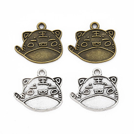 Сплавочные сеттинги для кулона, тибетский стиль, без кадмия и без свинца, тигр