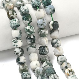 Натурального дерева агат бисер нитей, граненый стол, вырезанный куб