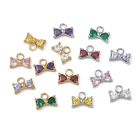 304 подвески из нержавеющей стали, бантом прелести, с кубического циркония