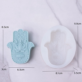 DIY Silicone Hamsa Hand with Lotus Soap Molds, Resin Casting Molds, For UV Resin, Epoxy Resin Jewelry Making