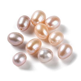 Natural Cultured Freshwater Pearl Beads, Half Drilled, Rice, Grade 5A