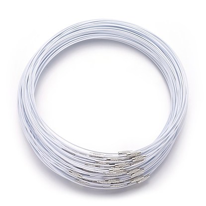 Steel Wire Necklace Cord, with Brass Screw Clasps, 444.5x1mm