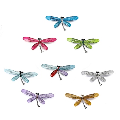 Брошь из сплава со стразами для рюкзака, стрекоза