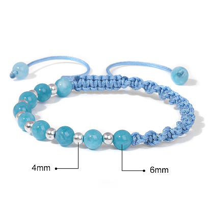 Natural Stone Angel Bead Bracelet with Simple Dragon Weave Design
