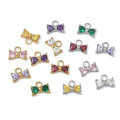 304 подвески из нержавеющей стали, бантом прелести, с кубического циркония