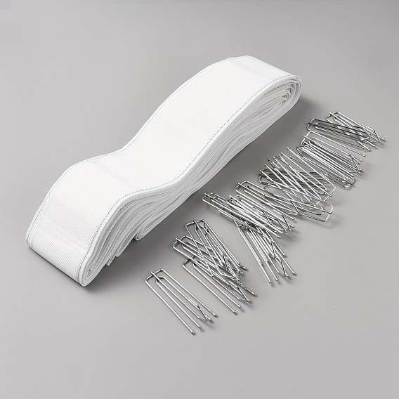 Полиэстеровая лента для штор с волнистыми складками, лента для драпировки, с железным металлическим крючком для штор 20 шт.