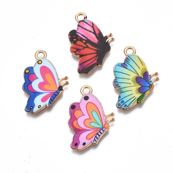Colgantes de la aleación impresos, sin cadmio y níque y plomo, la luz de oro, mariposa
