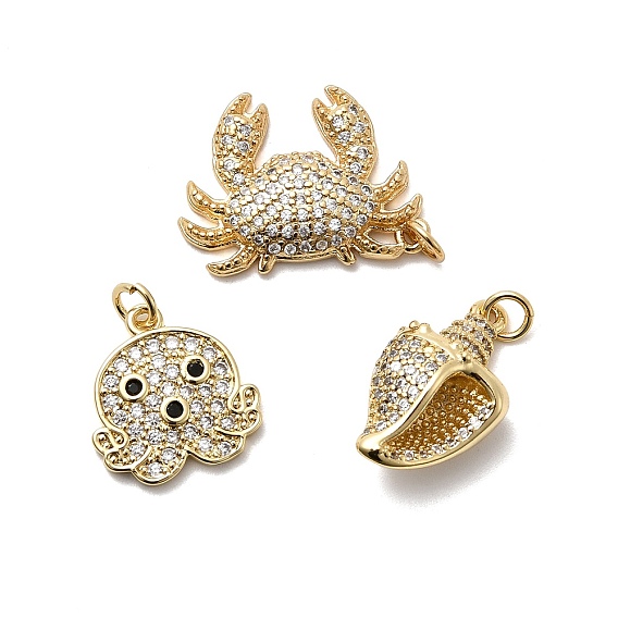 Латунные микро проложить кубического циркония подвески, реальный 18 k позолоченный, с целью перехода в кольце