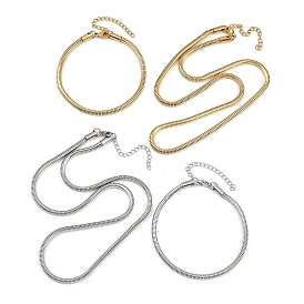 304 ожерелья и браслеты из круглой цепи из нержавеющей стали для мужчин и женщин