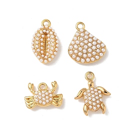 304 прелести нержавеющей стали, с абс пластмассовой имитационной жемчужиной, ионное покрытие (ip), реальный 18 k позолоченный