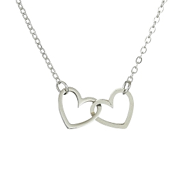 201 ожерелье из нержавеющей стали с подвеской в виде сердца, с латунным кабельных цепей