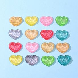 Transparent Resin Cabochons, Heart with Water Ripple
