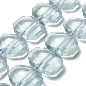 Синтетические кварцевые нити бисер, со стеклянными бусинами, граненые, прямоугольные