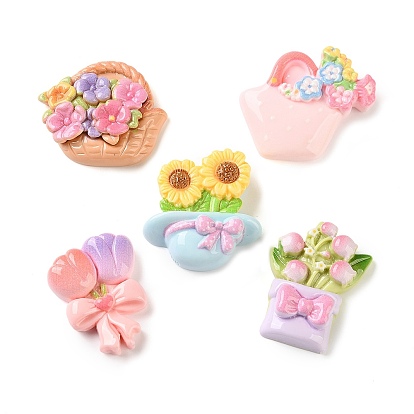 Непрозрачные кабошоны из смолы, цветок