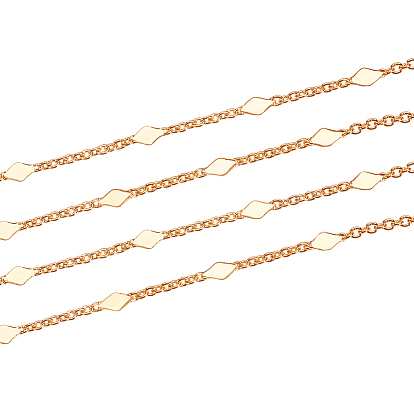 Латунные цепные цепи, кабельные цепи, с катушкой, пайки, ромб