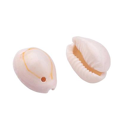 Natural Cowrie Shell Beads, Oval