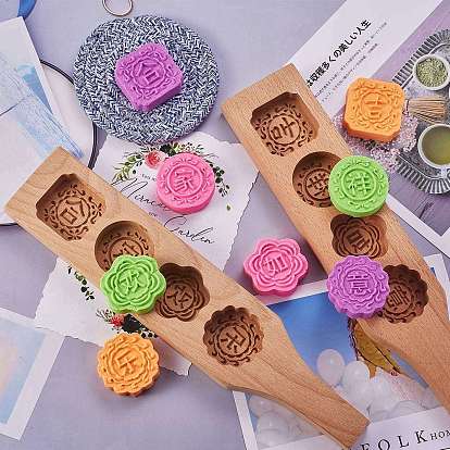 China Factory Flat Round & Square & Flower Wooden Press Mooncake