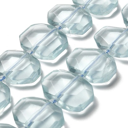 Синтетические кварцевые нити бисер, со стеклянными бусинами, граненые, прямоугольные