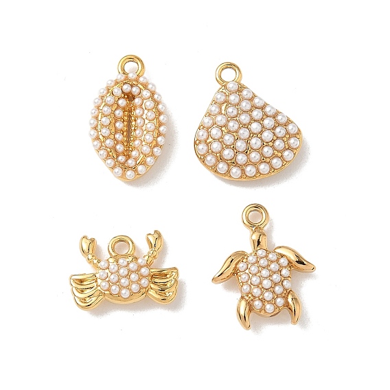 304 прелести нержавеющей стали, с абс пластмассовой имитационной жемчужиной, ионное покрытие (ip), реальный 18 k позолоченный