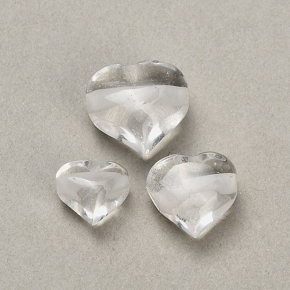 Natural Quartz Crystal Beads, Rock Crystal, Heart