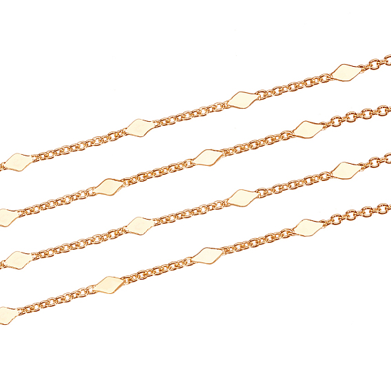 Латунные цепные цепи, кабельные цепи, с катушкой, пайки, ромб