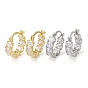Boucles d'oreilles en laiton, avec de la zircone cubique clair, plaqué longue durée, sans plomb et sans cadmium