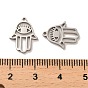 304 Stainless Steel Pendants, Hollow Hamsa Hand with Eye Charms