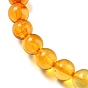 Окрашенные градиентные цвета из натурального янтаря, круглые эластичные браслеты из бисера