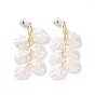 Acrylic Imitation Shell Dangle Earrings, Alloy Drop Earrings with 925 Sterling Silver Pins for Women