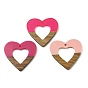 Подвески из смолы и ореха, сердце