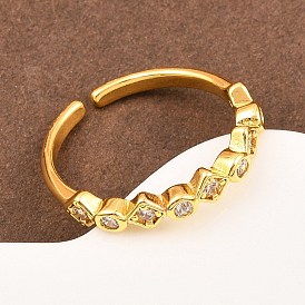 Манжеты из латуни с микро паве кубический цирконий для женщин, долговечный, стойки покрытие