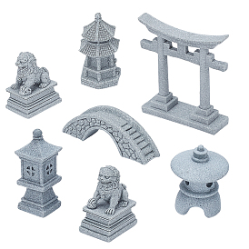 7Pcs 6 Styles Resin & PVC Statues, Micro Landscape Fish Tank Decoration, Mixed Shapes