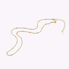 Brass Ball Chain Necklaces, with Rondelle Beads