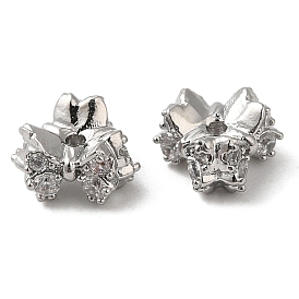 Micro cuivres ouvrent cubes zircone perles d'espacement, sans nickel, bowknot