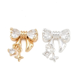 Латунные микро проложить кубического циркония бусы, бантом