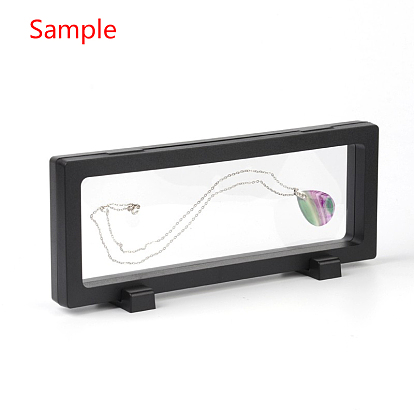Plastic Frame Stands, with Transparent Membrane, For Necklace Jewelry Display, Rectangle, 23x9.5x3.5cm