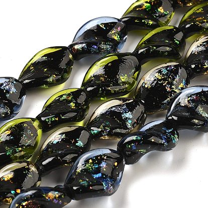 Нити стеклянных бусин из дихроичной фольги ручной работы, лист