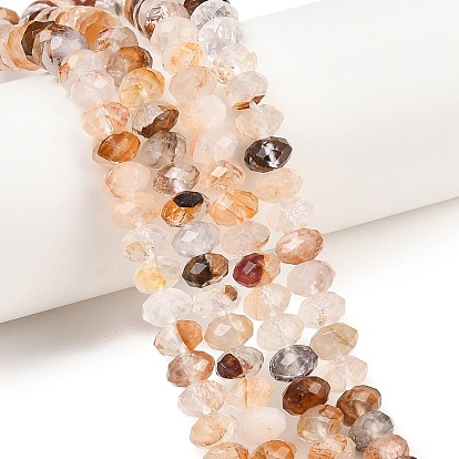 Натуральный желтый гематоидный кварц/золотые целебные кварцевые бусины нити, рондель, граненые