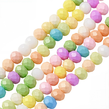 5 нити стеклянные бусины нити, рондель, граненые