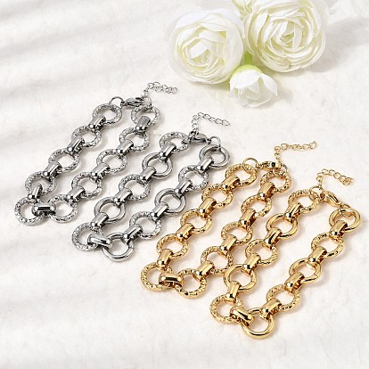 304 женские браслеты-цепочки со звеньями из нержавеющей стали, кольцо