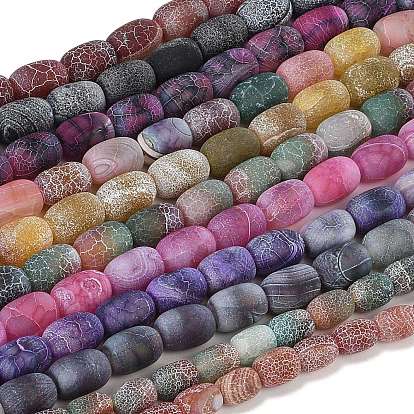 Естественные выветрившиеся агатовые бусины, окрашенная и подогревом, баррель