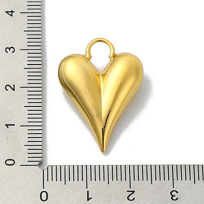 Rack Plating Brass Pendants, Long-Lasting Plated, Lead Free & Cadmium Free, Heart