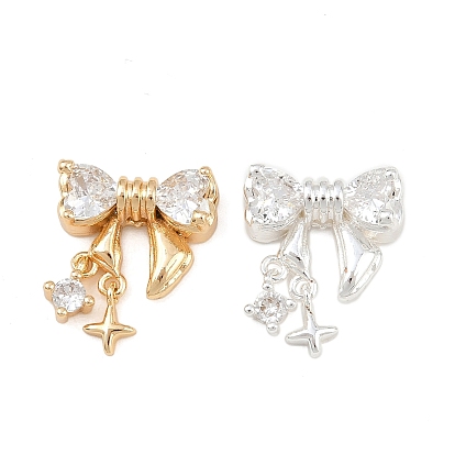 Латунные микро проложить кубического циркония бусы, бантом