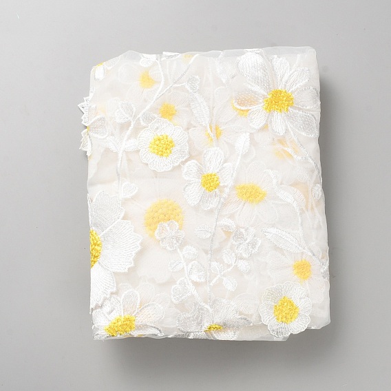 Flower Pattern Polyester Fabric for DIY Crafts, Garment Accessories