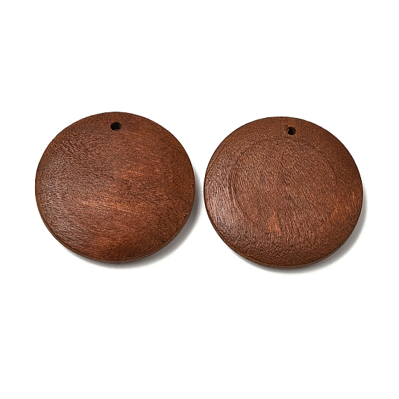 Подвески из натурального дерева, окрашенные, плоско-круглые