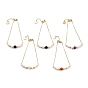 Natural Gemstone Beaded Bracelets, with Natural Pearl Beads, Brass Cable Chains & Beads & Charms, 304 Stainless Steel Lobster Claw Clasps