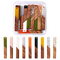 18Pcs 2 Style Resin & Walnut Wood Big Pendants, Two Tone, Rectangle